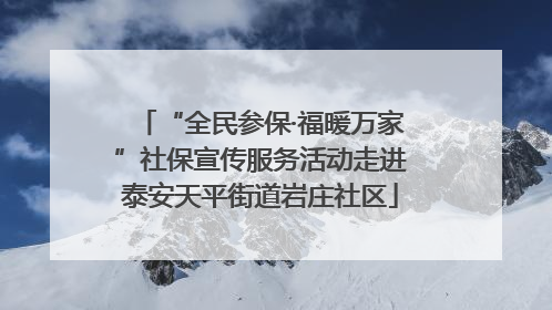 “全民参保·福暖万家”社保宣传服务活动走进泰安天平街道岩庄社区